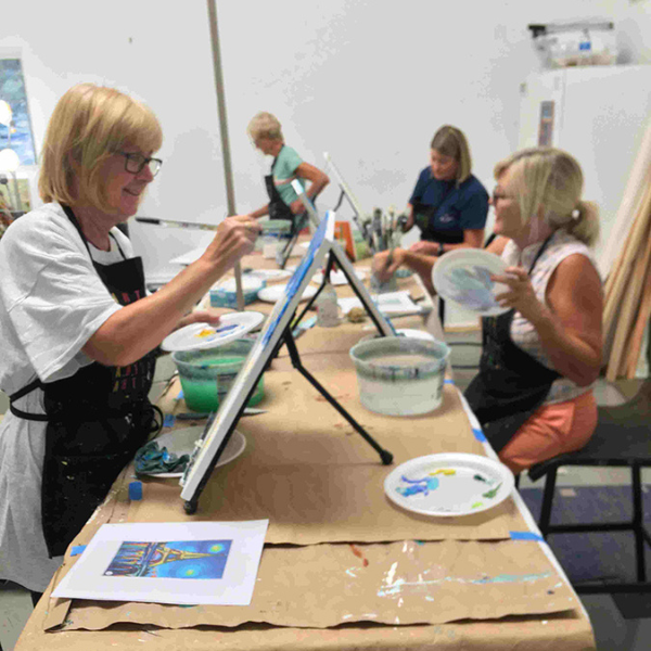 Art class painting in Naples FL
